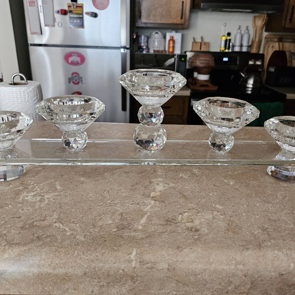 Crystal tealight candalabra